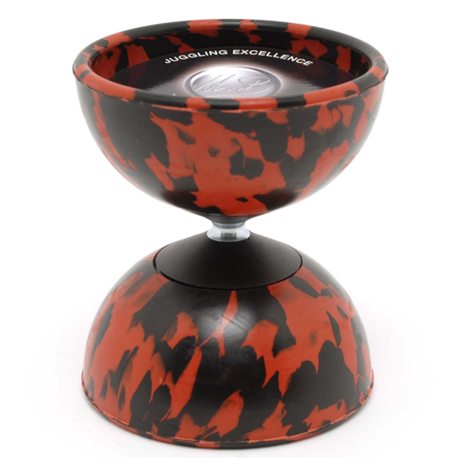 Diabolo Freizeitsport - Harlekin Medium Diabolo Schwarz Rot 001