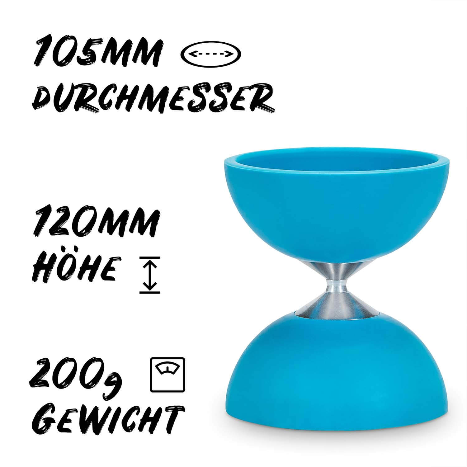 Diabolo Freizeitsport - Diabolo Set Basic Türkis 105mm 200g