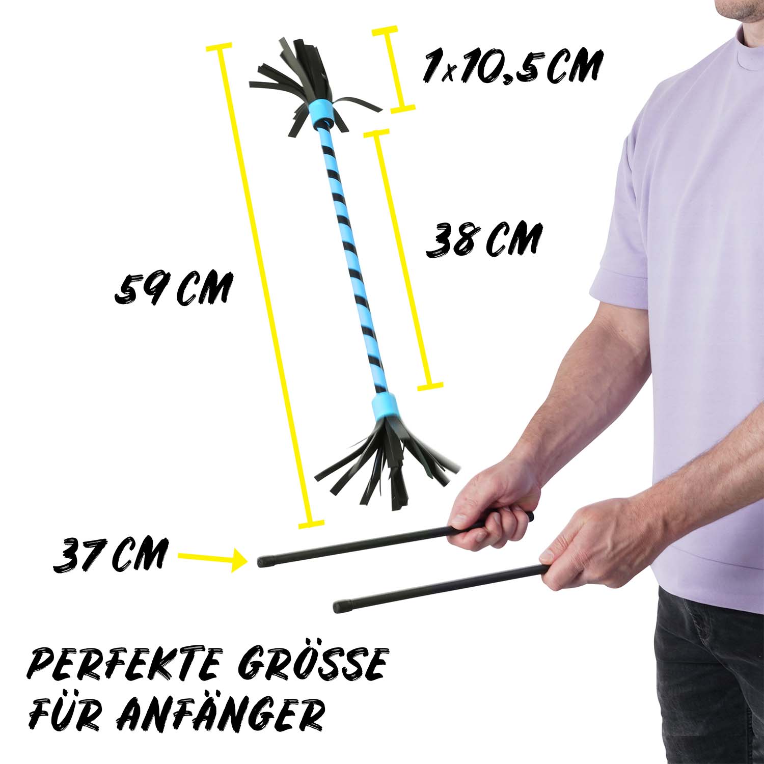 Diabolo Freizeitsport - Flowerstick Basic Blau Vermessungen 001