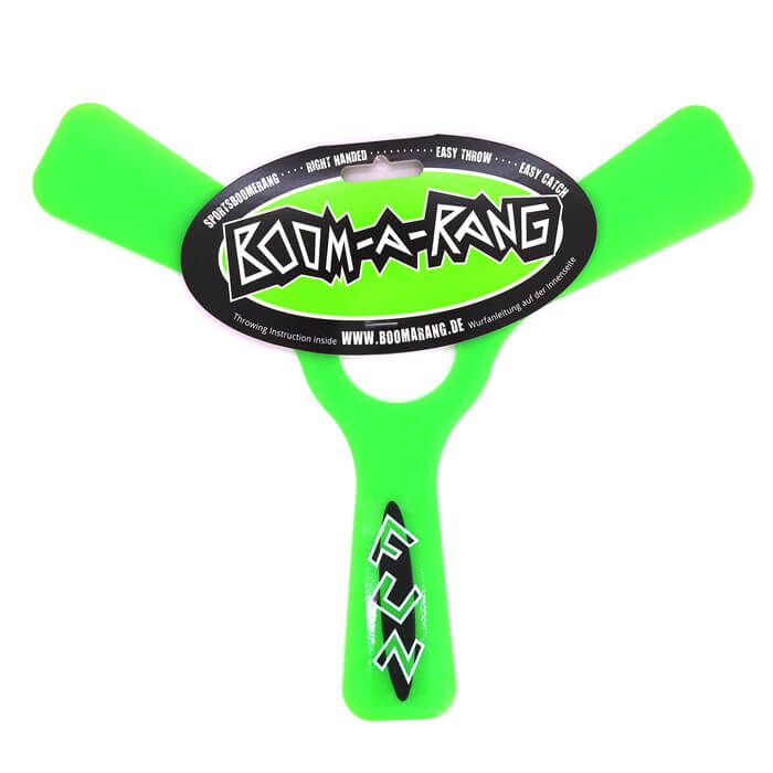 Boomerangfan - Grüner Fun Rang Bumerang Dreiflügler in Verpackung Boomerangfan - Grüner Fun Rang Bumerang Dreiflügler in Verpackung