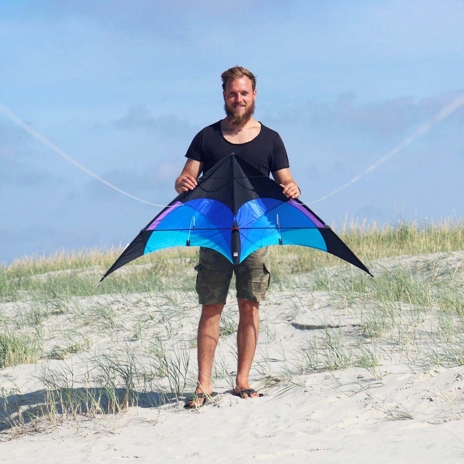 Wolkenstürmer - Lenkdrachen Flip Blau Strand
