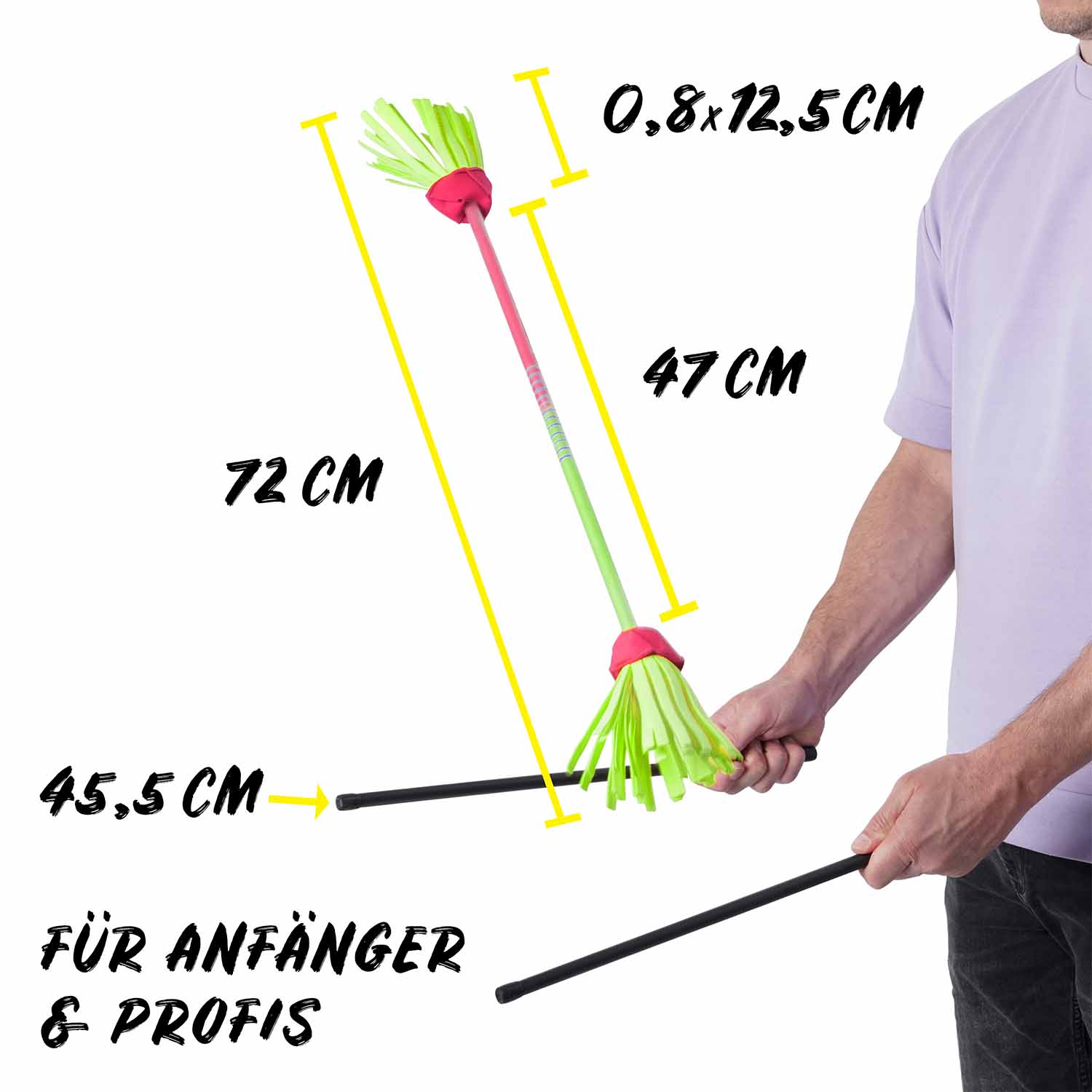 Diabolo Freizeitsport - Flowerstick Pro Grün Pink Vermessungen 001