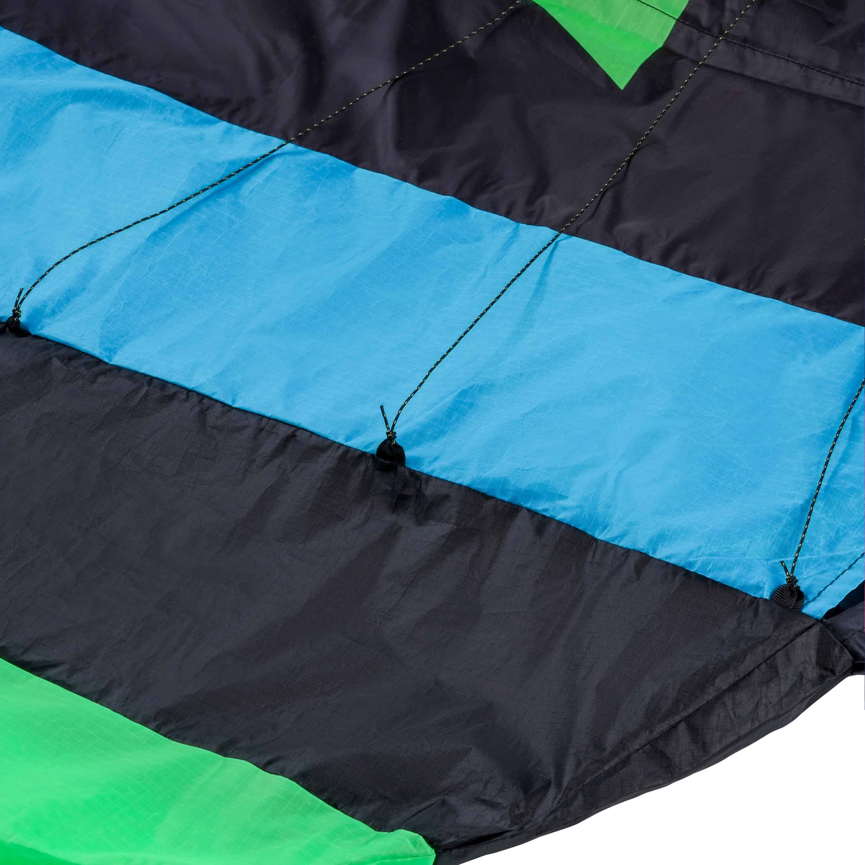 Stabiler Drachenstoff bei Lenkmatte Paraflex Trainer 3.1 schwarz-türkis im Detail