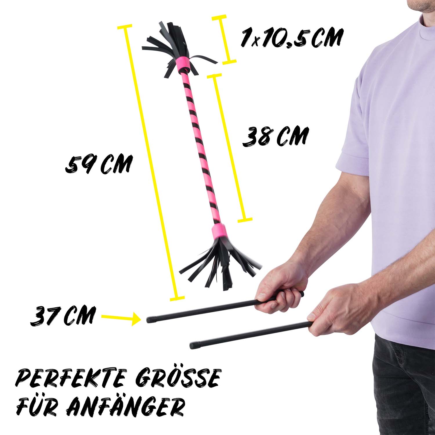 Diabolo Freizeitsport - Flowerstick Basic Pink Vermessungen 001