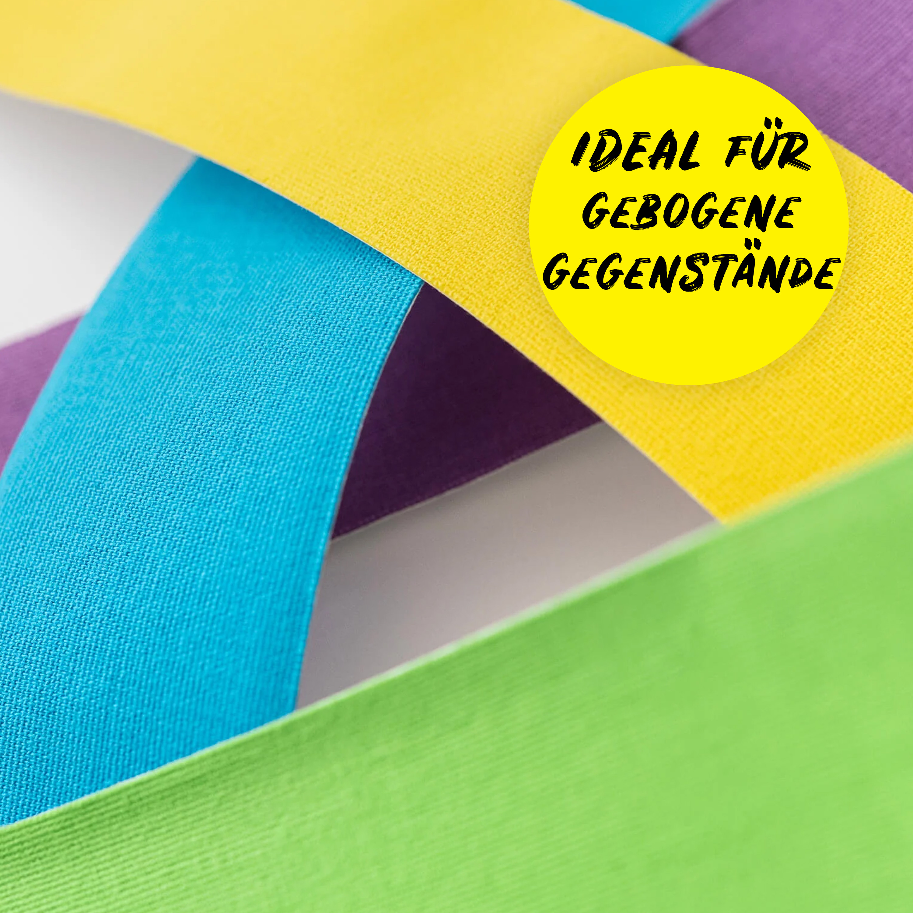 Buntes Grifftape ausgerollt übereinander gelegt Buntes elastisches Baumwollband für gebogene Gegenstände online kaufen!