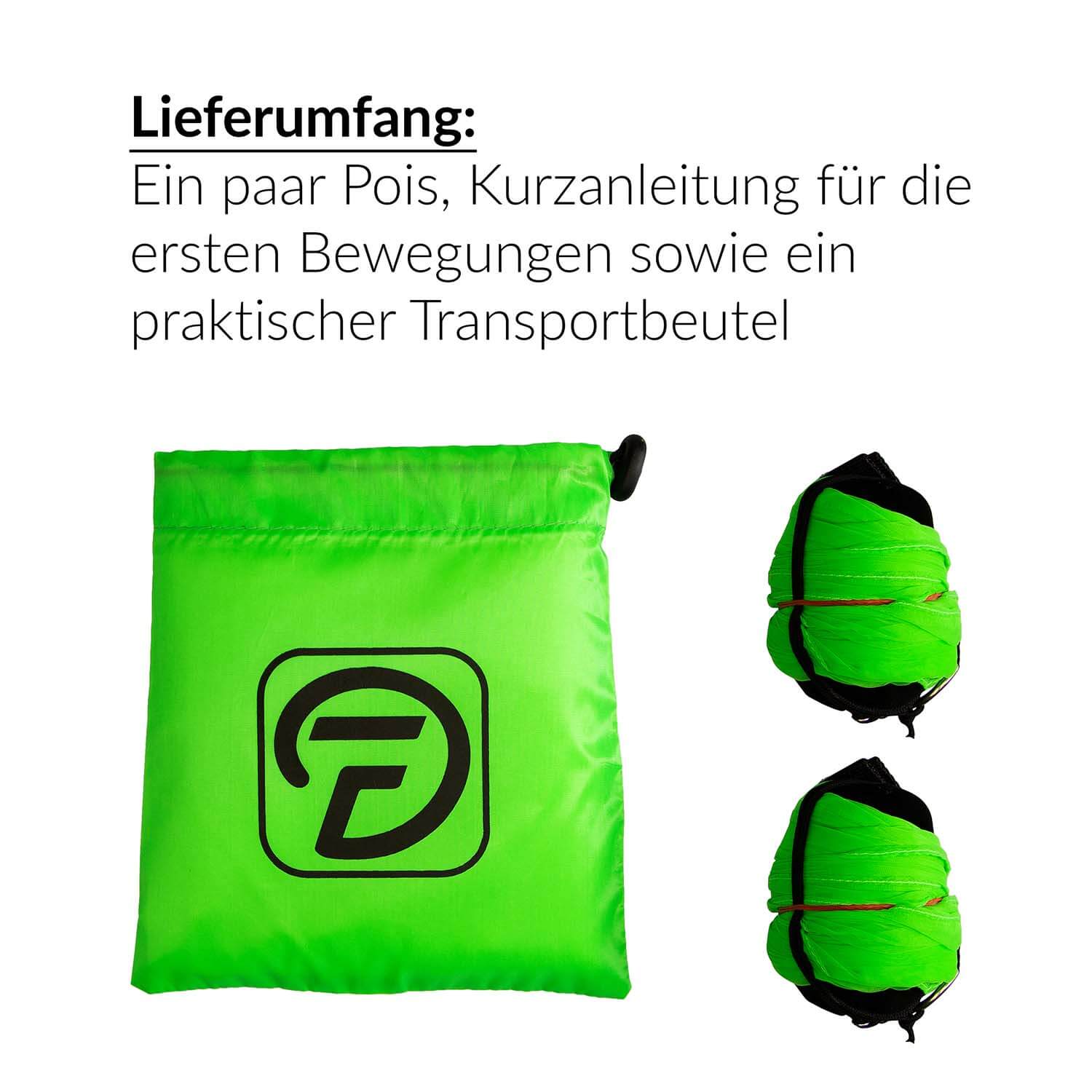 Diabolo Freizeitsport Spiralpoi neongrün in kleiner Tasche Diabolo Freizeitsport Spiralpoi neongrün klein verpackt kaufen!