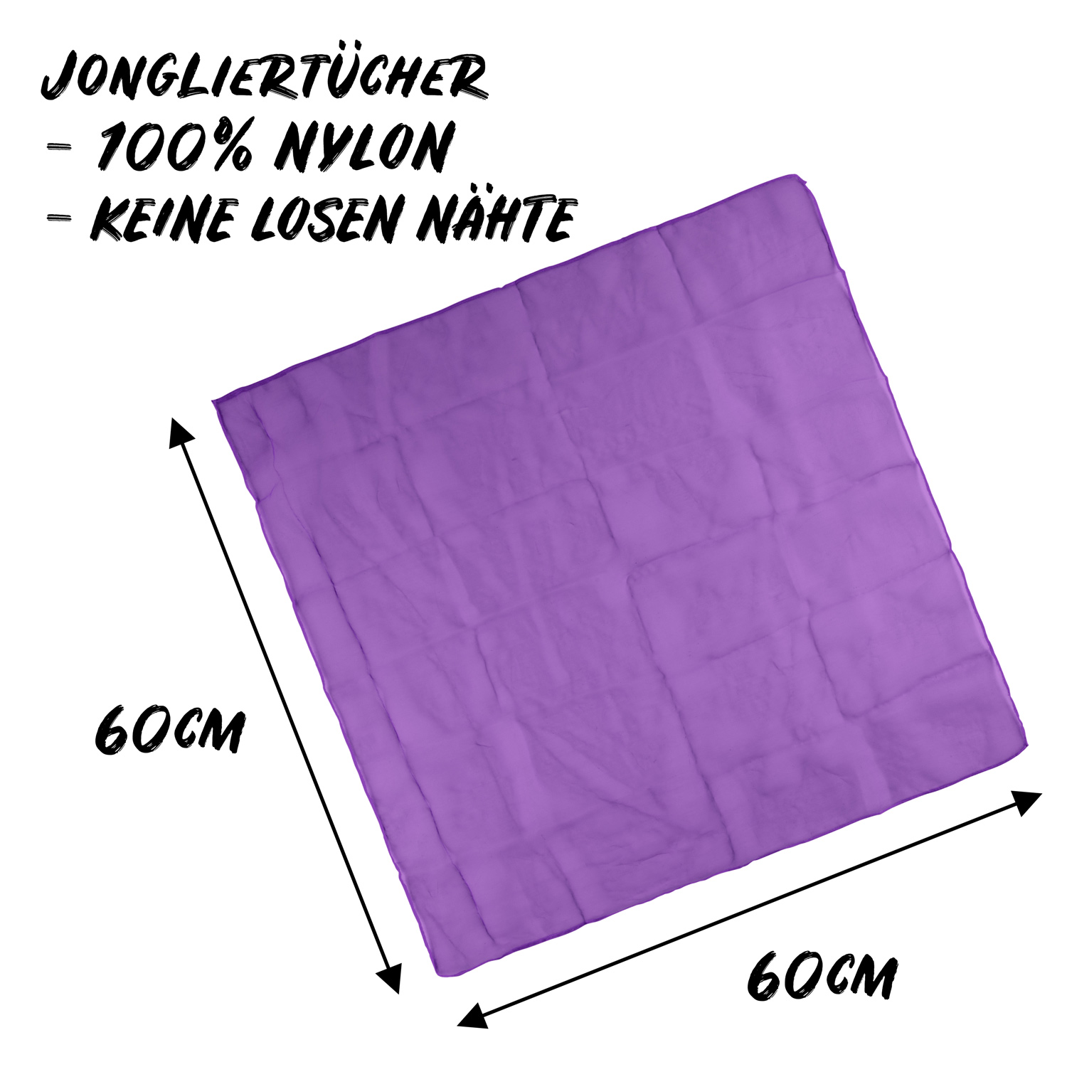 Diabolo Freizeitsport Jongliertücher 60cm (6er Set)