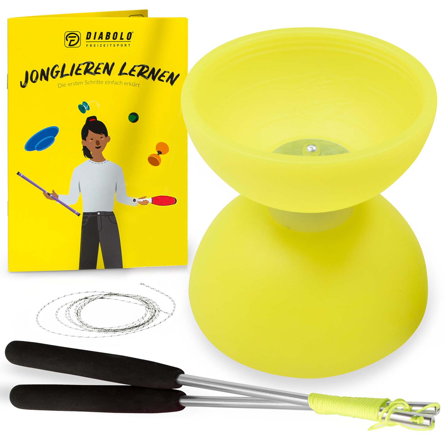 Diabolo Freizeitsport - Play Diabolo Set Comet Diabolo Neongelb 001
