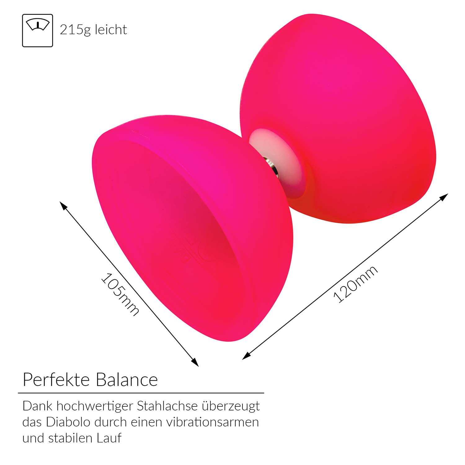 Diabolo Freizeitsport - Play Diabolo Set Comet Diabolo Neonpink 002