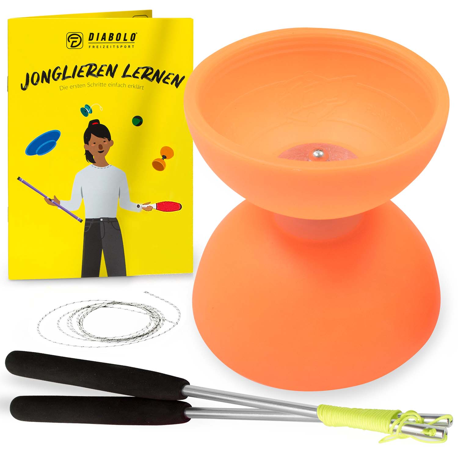 Diabolo Freizeitsport - Play Diabolo Set Comet Diabolo Neonorange 001 Diabolo Freizeitsport - Play Diabolo Set Comet Diabolo Neonorange 001
