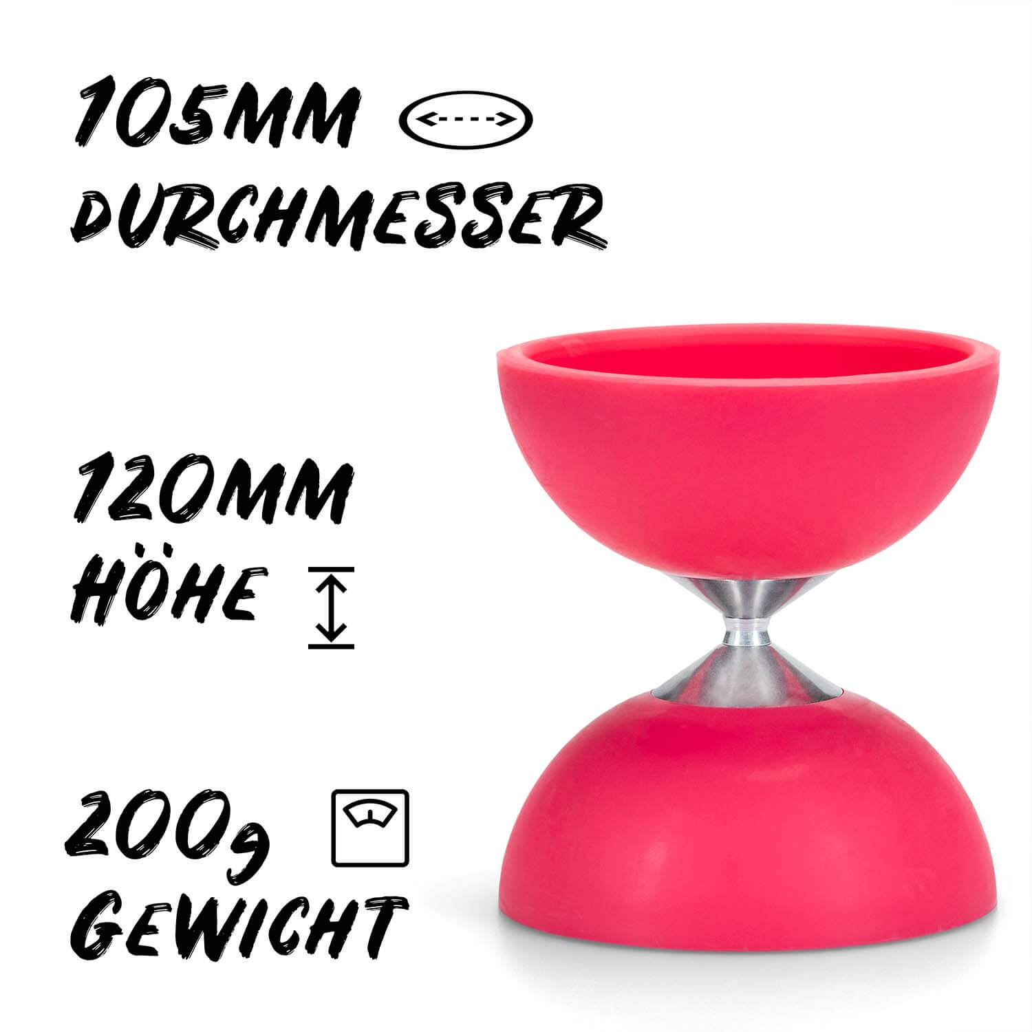 Diabolo Freizeitsport - Diabolo Set Basic Pink 105mm 200g