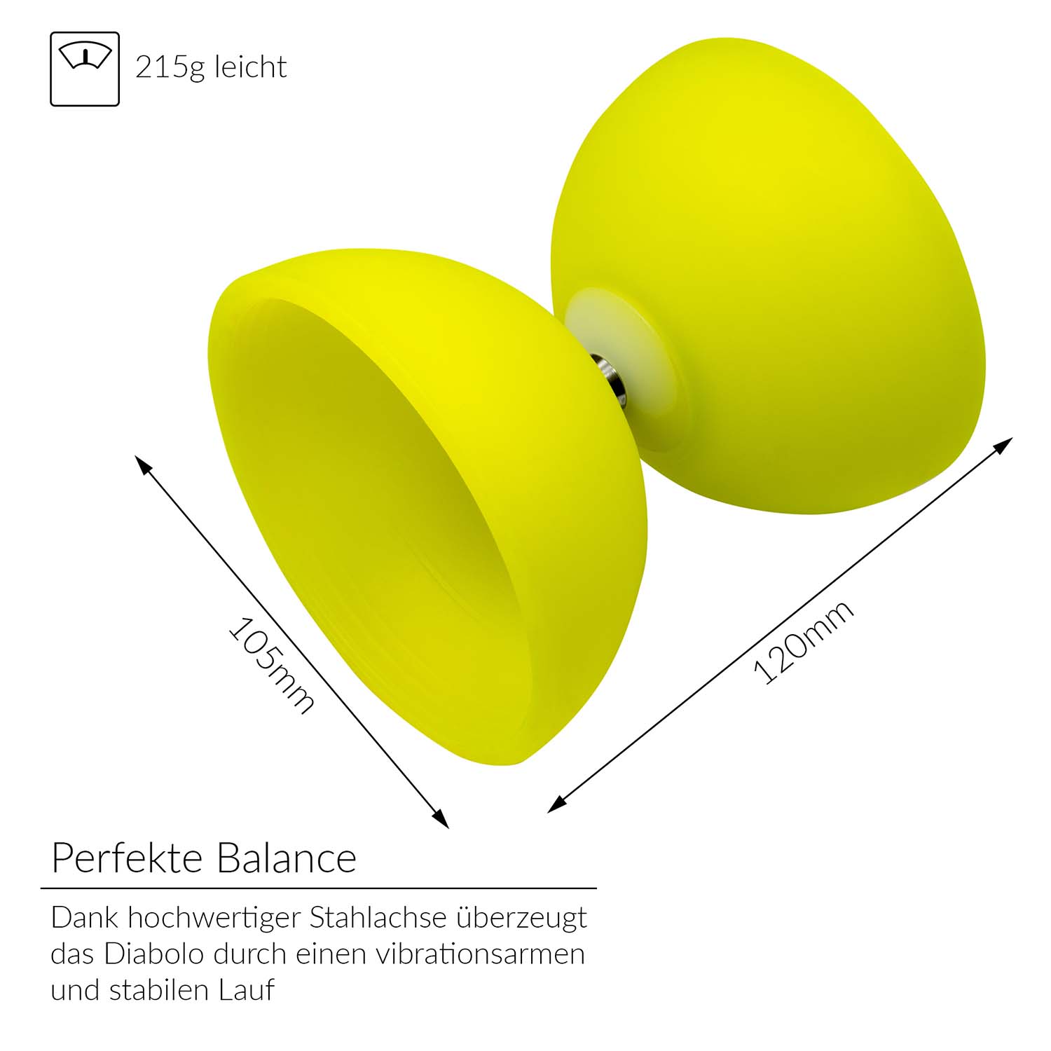 Diabolo Freizeitsport - Play Diabolo Set Comet Diabolo Neongelb 002