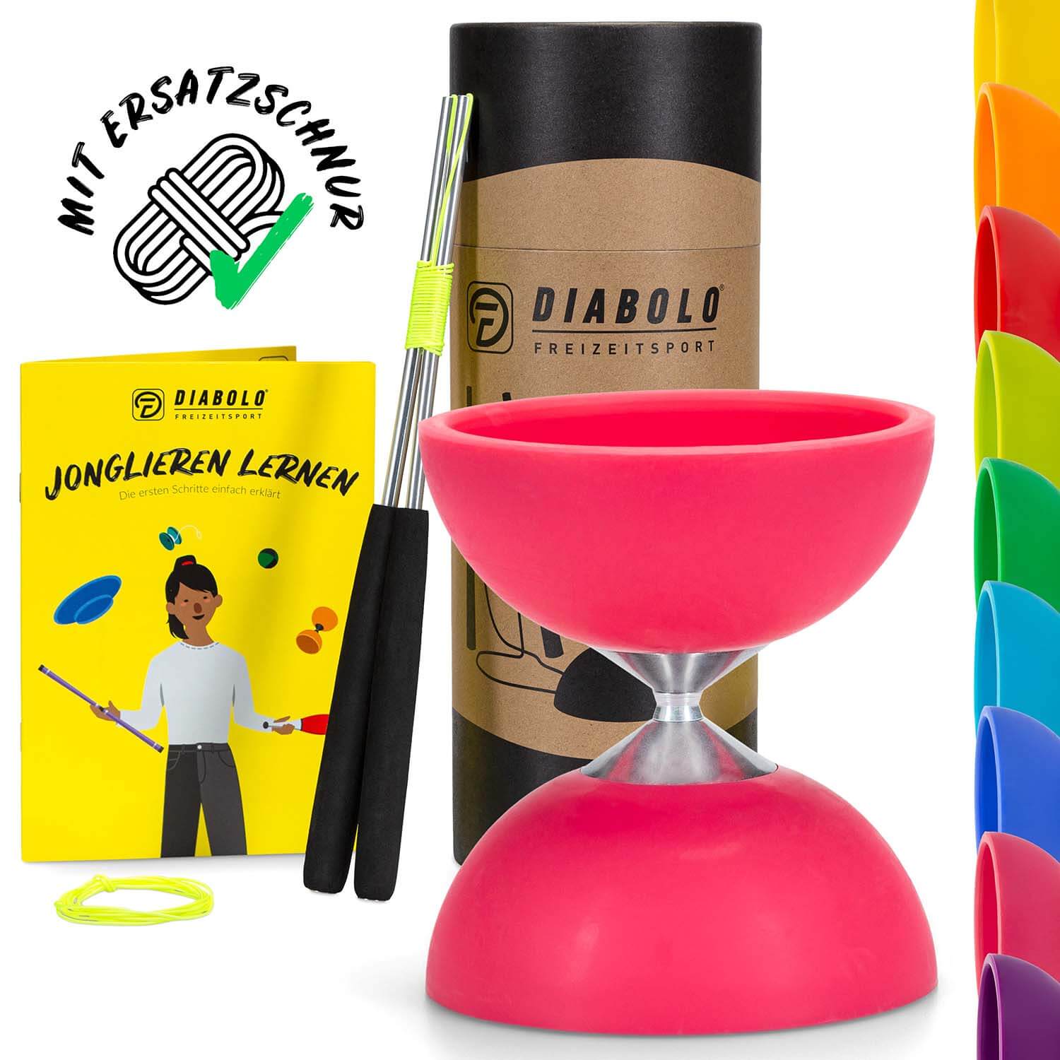 Diabolo Freizeitsport - Diabolo Set Basic Pink Alle Farben mit Ersatzschnur