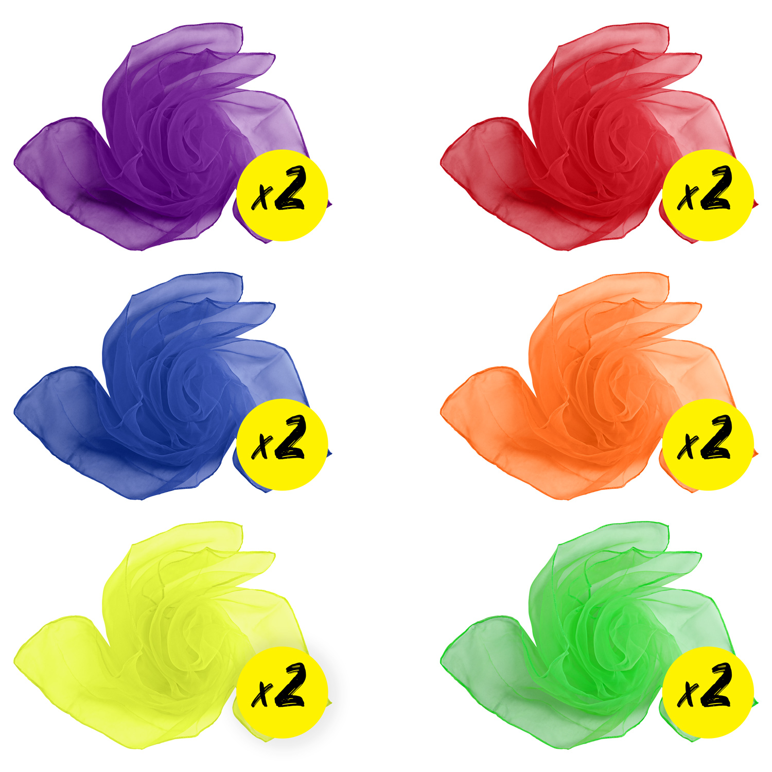 Diabolo Freizeitsport Jongliertücher 60cm (12er Set) Diabolo Freizeitsport Jongliertücher 60cm (12er Set)