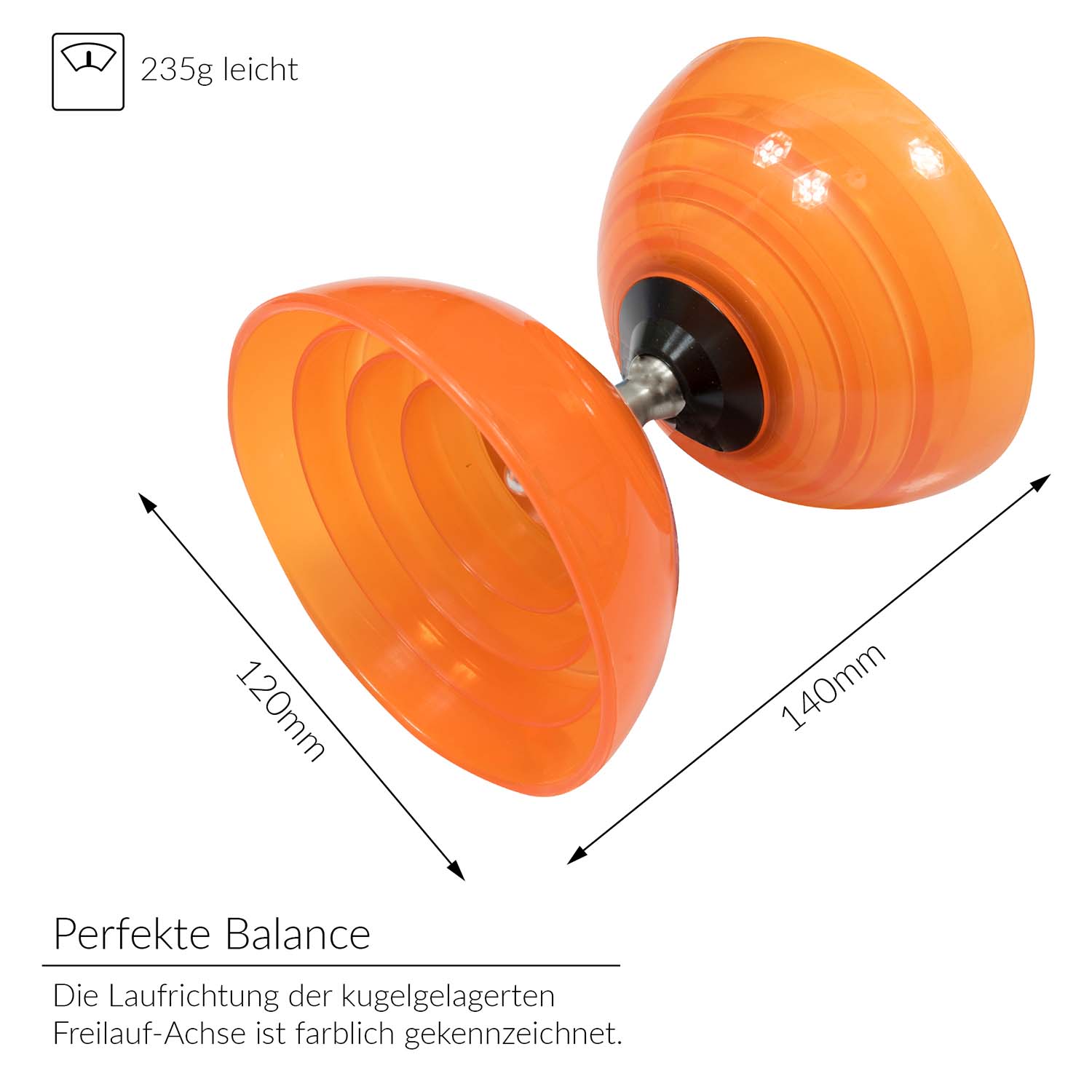 Henrys - Diabolo Set Beach Diabolo Orange Größenangabe 001