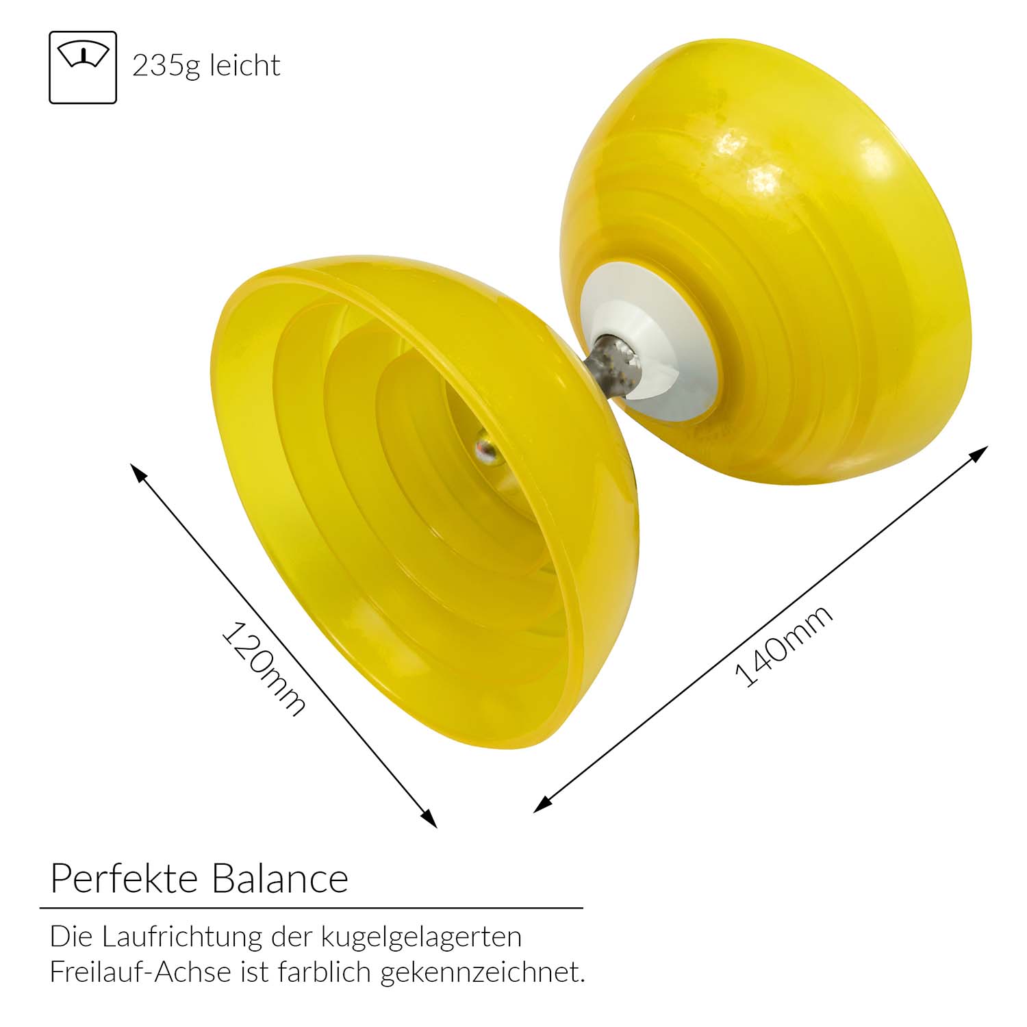 Henrys - Diabolo Set Beach Diabolo Gelb Größenangabe 001