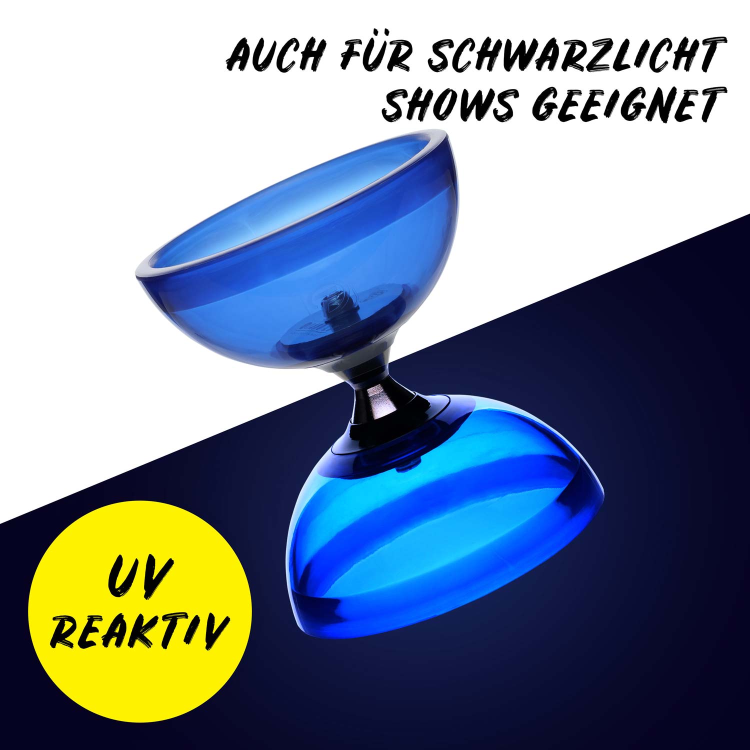 Diabolo Freizeitsport - Diabolo Set Pro Clear Set Blau Uv Reaktiv