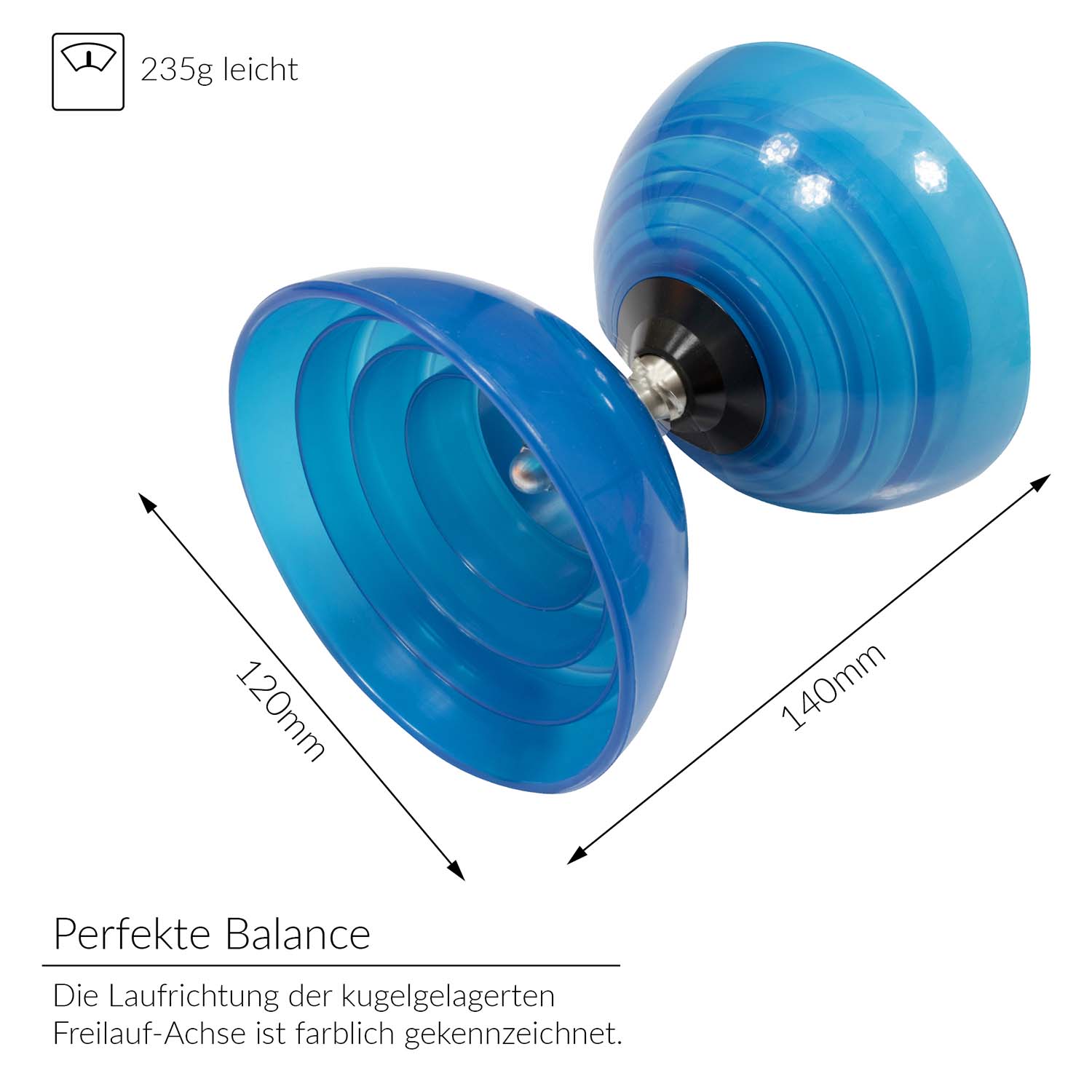 Henrys - Diabolo Set Beach Diabolo Blau Größenangabe 001