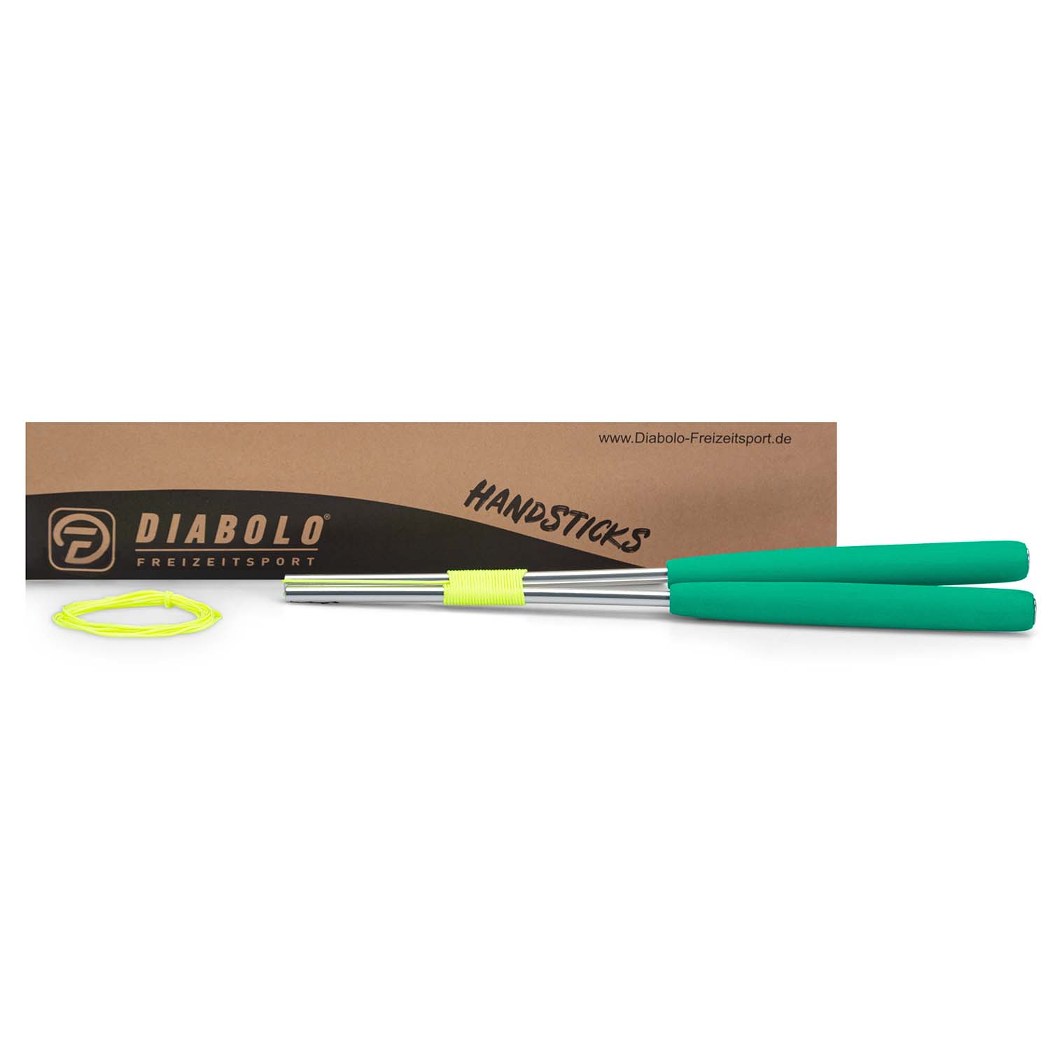 Diabolo Freizeitsport - Diabolo Handsticks Grün mit Verpackung