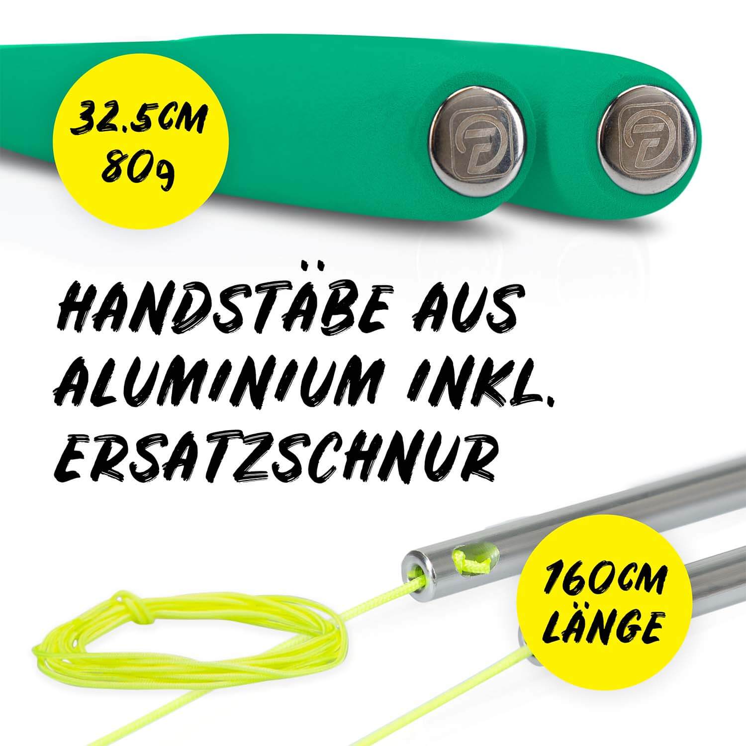 Diabolo Freizeitsport - Diabolo Handsticks Grün Aus Aluminium mit Ersatzschnur