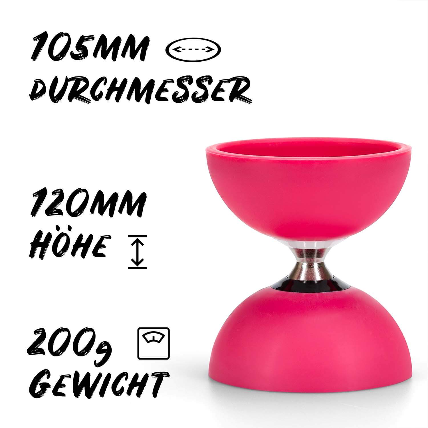Diabolo Freizeitsport - Diabolo Set Pro Pink 105mm 200g