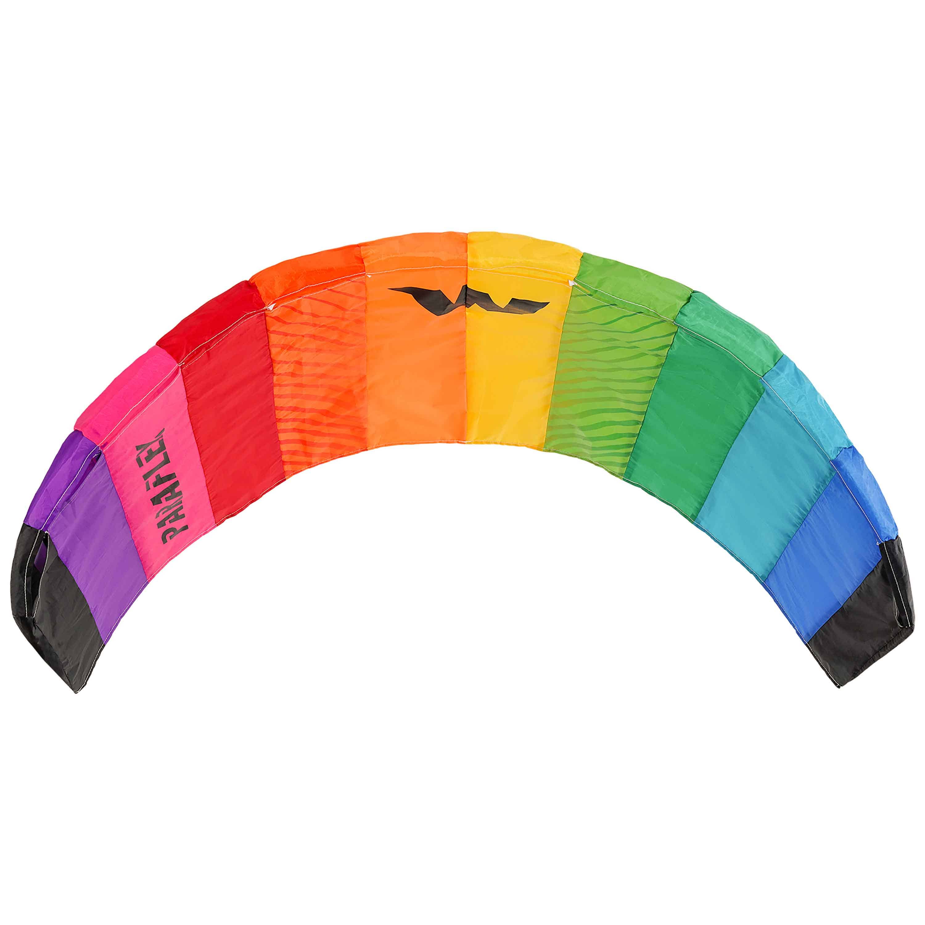 Wolkenstürmer Paraflex 2.1 regenbogen Lenkmatte an zwei Leinen mit Flugschlaufen online kaufen! Wolkenstürmer Paraflex 2.1 bunt Lenkdrachen für Kinder und Einsteiger als Lenkmatte