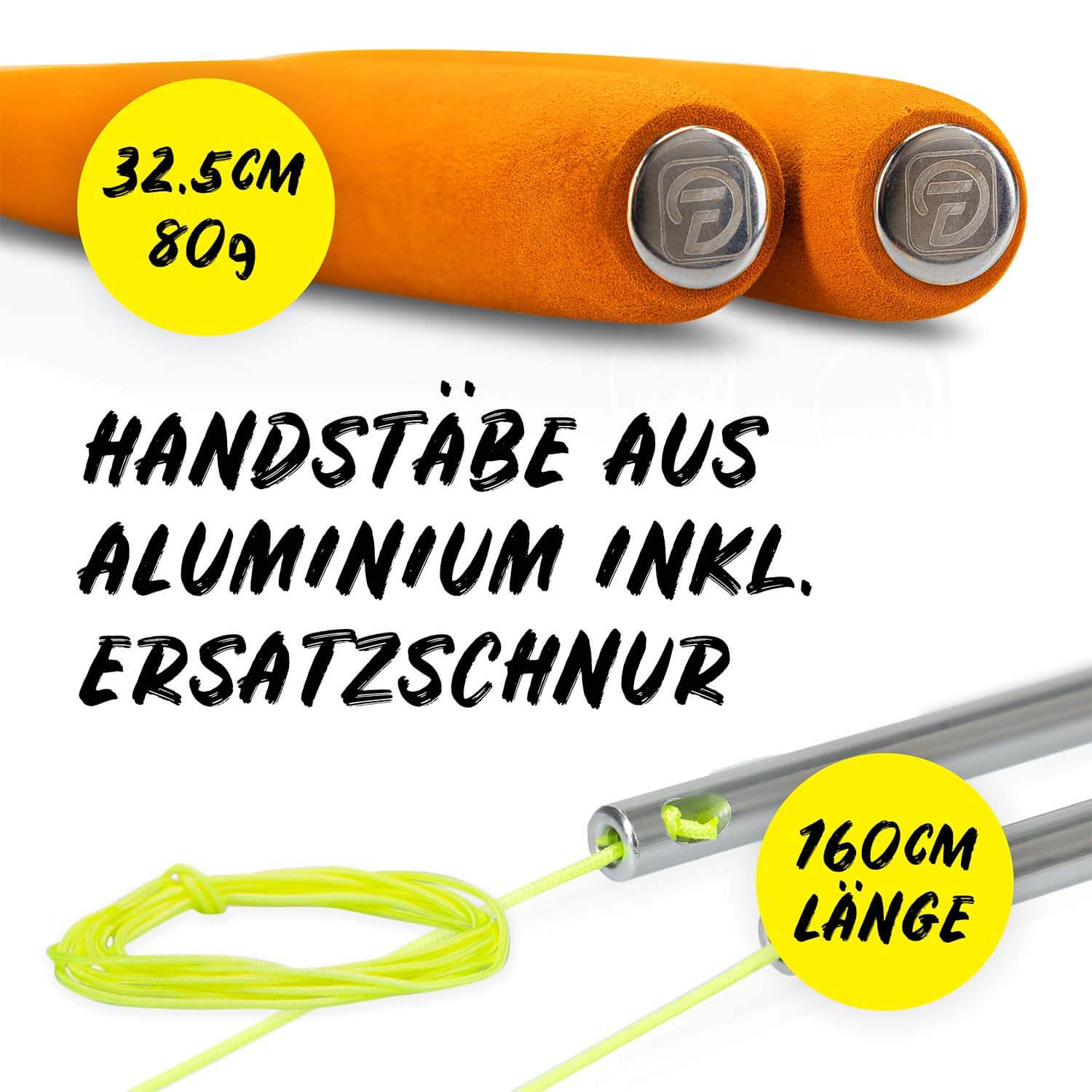Diabolo Freizeitsport - Diabolo Handsticks Orange Aus Aluminium mit Ersatzschnur