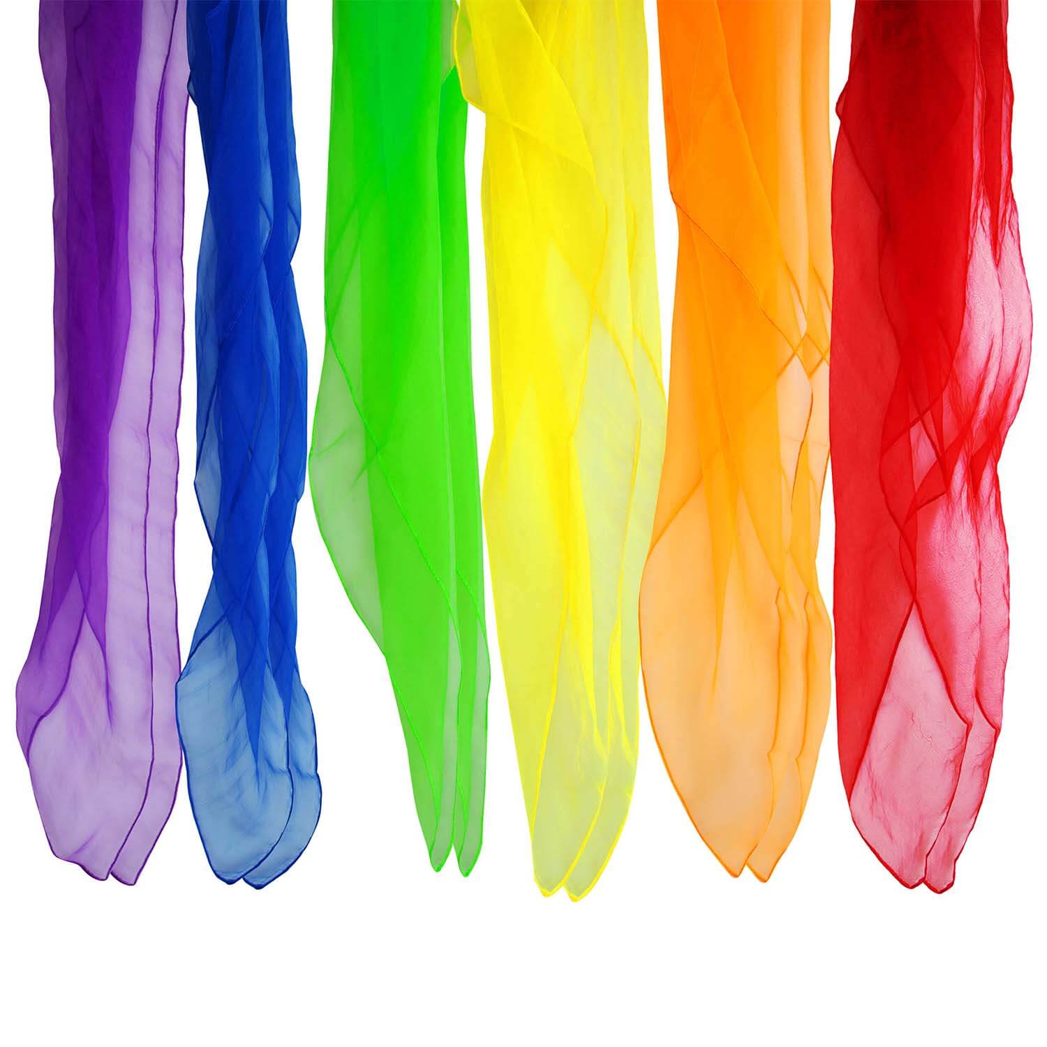 Diabolo Freizeitsport Jongliertuch Set 12 Stück alle Farben hängend 12 Diabolo Freizeitsport Jongliertücher in bunten Farben kaufen!