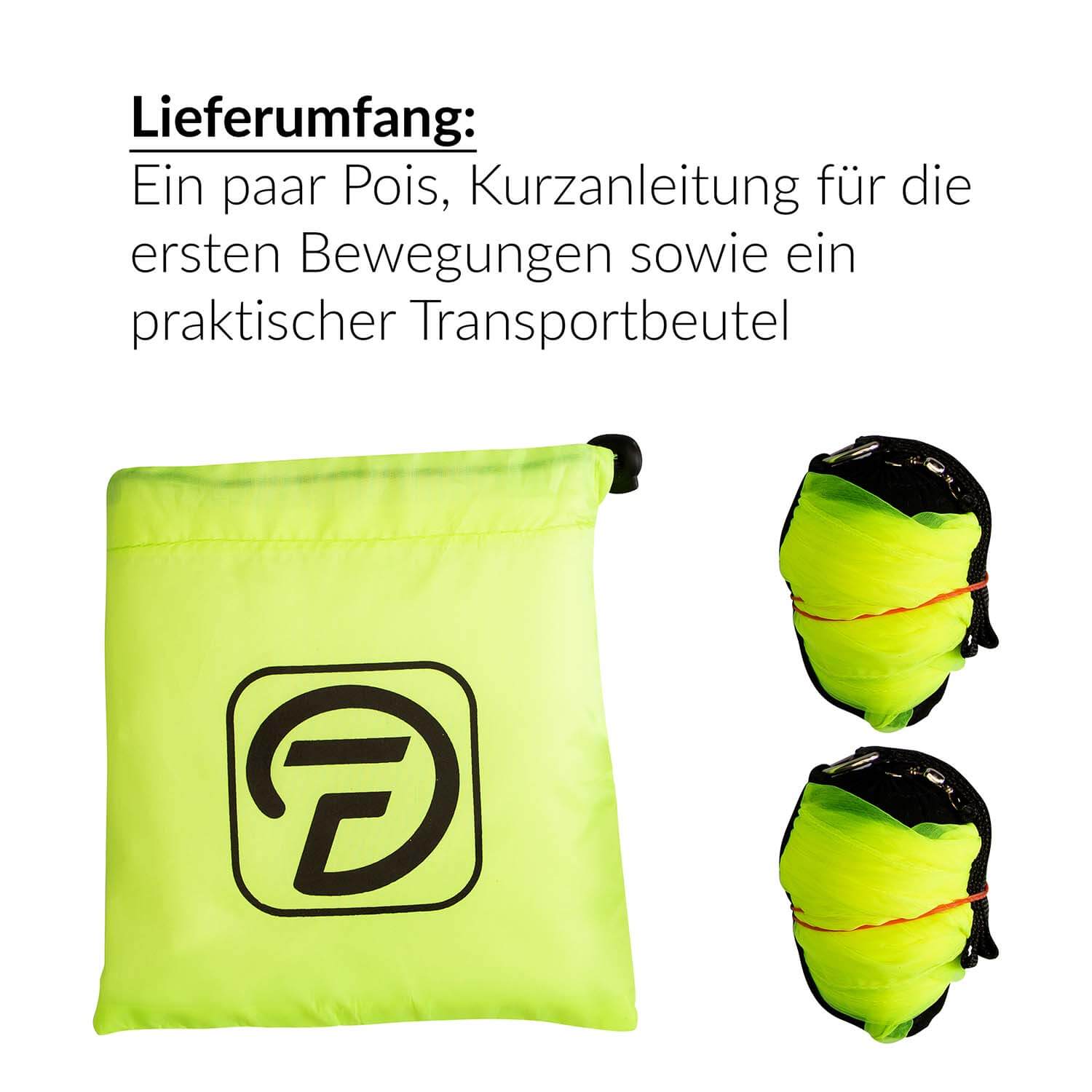 Diabolo Freizeitsport Spiralpoi neongelb klein verpackt kaufen!