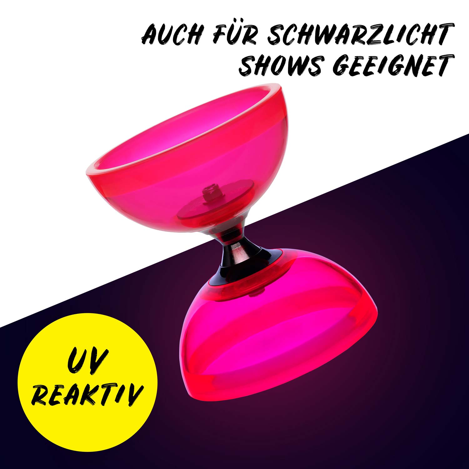 Diabolo Freizeitsport - Diabolo Set Pro Clear Set Rot Uv Reaktiv